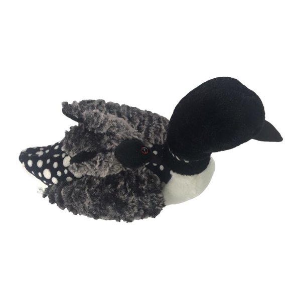 The Petting Zoo Plush Duck White with Black White Dots.  Small Duckling on Back. - Picture 2 of 11